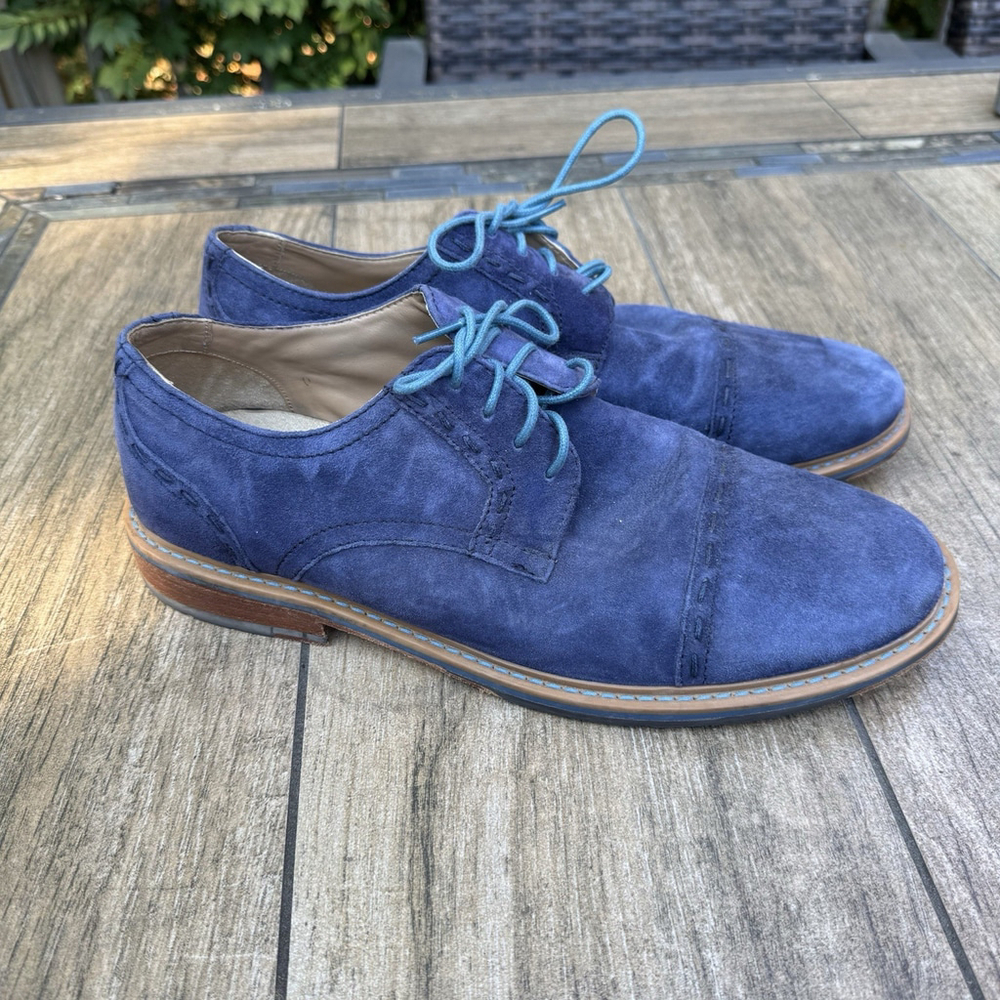 Rockport Men's Parker Hill Cap Toe Oxford Leather Blue Size 11 Comfort Cushion - Picture 1 of 12
